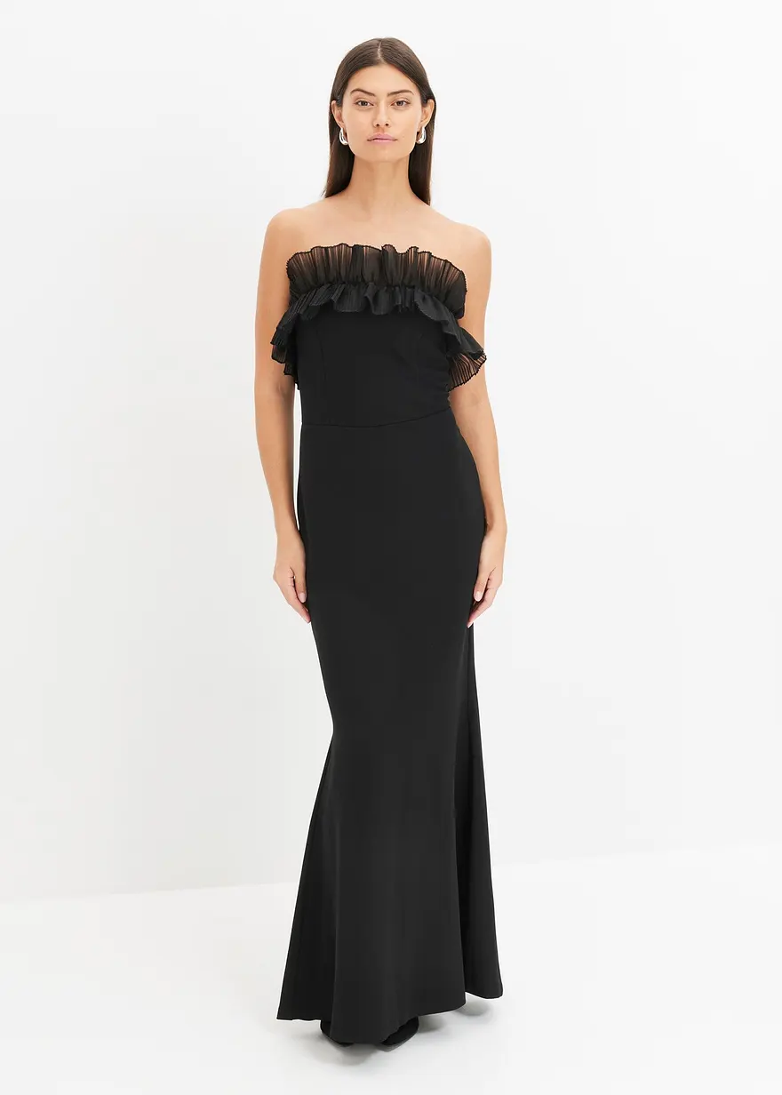 Carmen-Kleid aus strukturiertem Crêpe