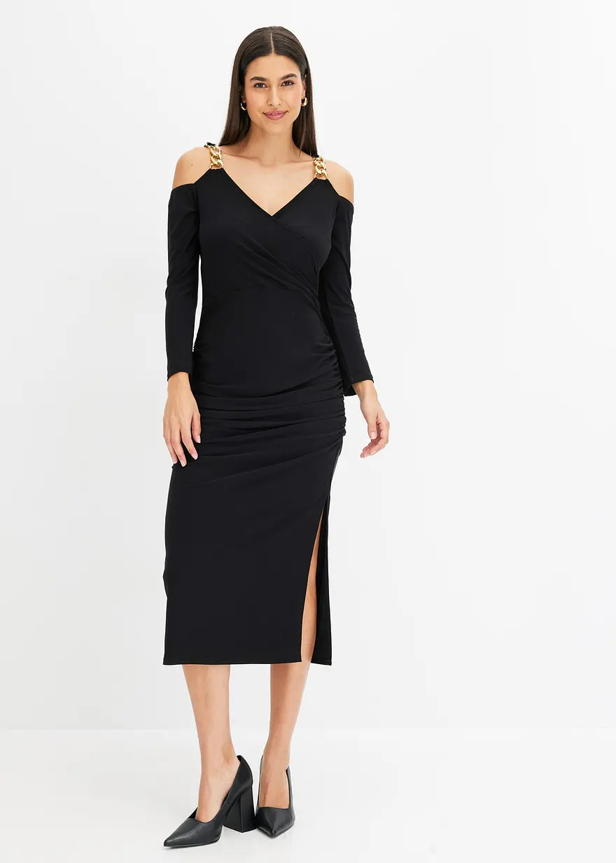 Midikleid mit Ketten-Trägern
