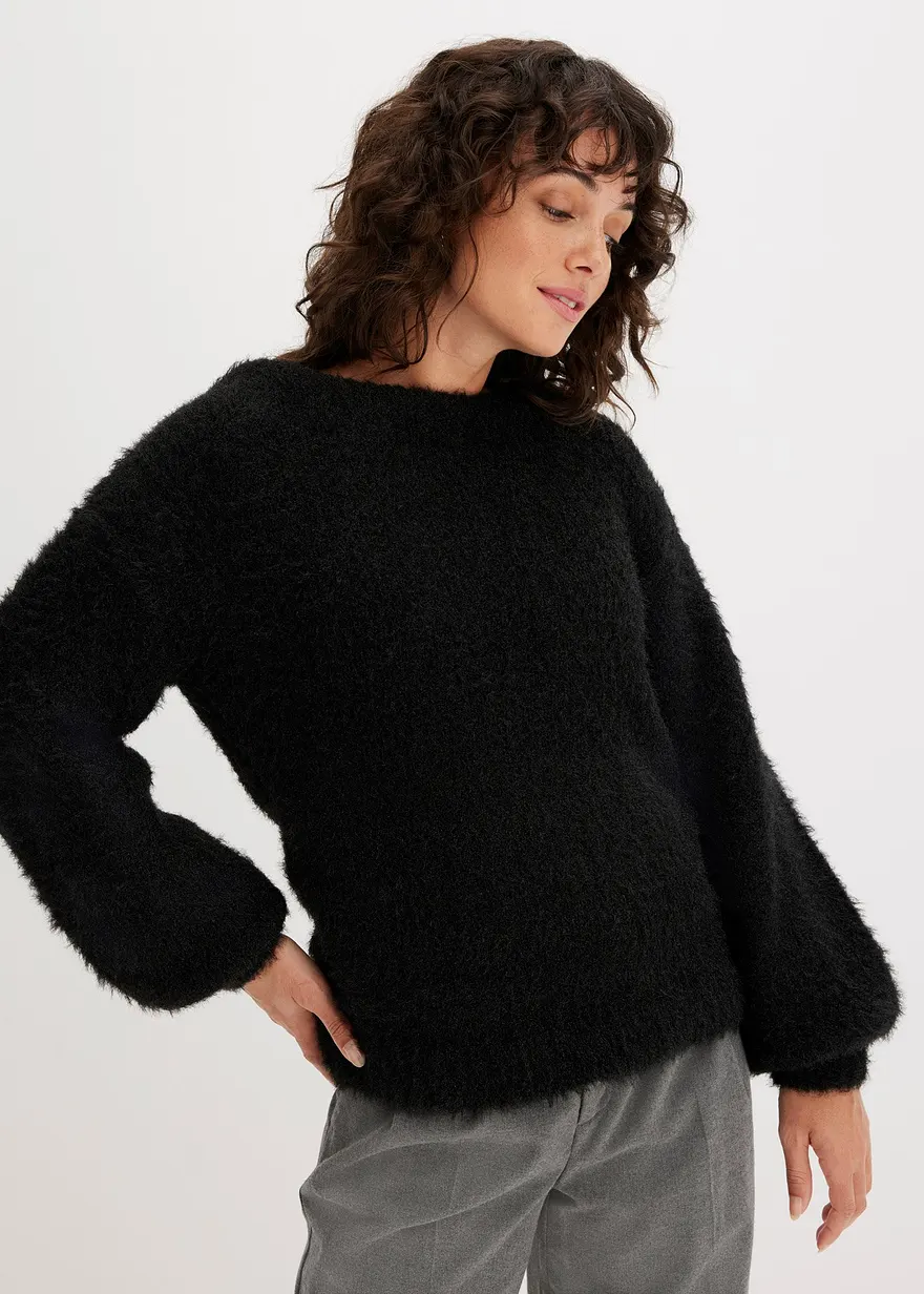 Oversize-Pullover aus Flauschgarn