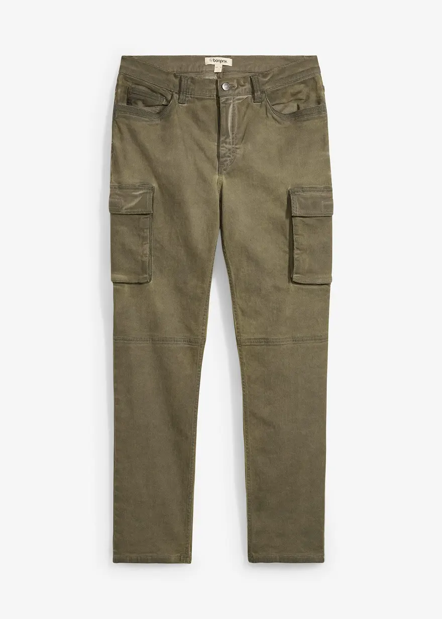 Stretch-Cargohose in gewaschener Optik, Straight