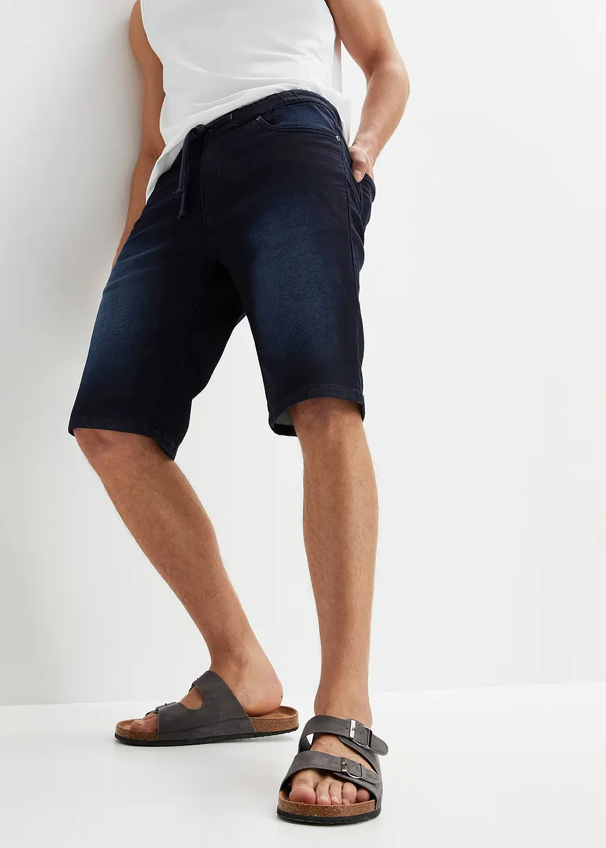Sweat-Jeans-Bermuda mit Komfortschnitt, Regular Fit