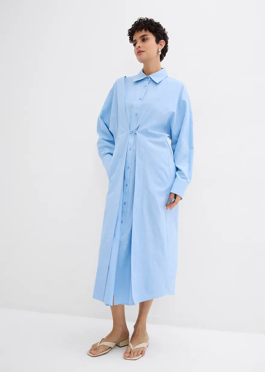 Oversize Hemdblusenkleid aus Viskose-Mix