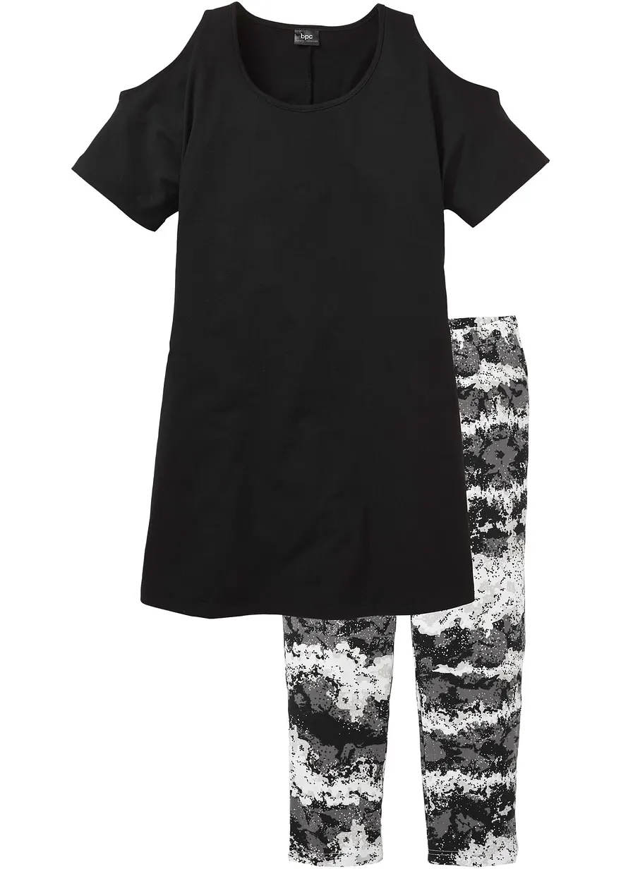 Capri Pyjama mit kurzen Ärmeln