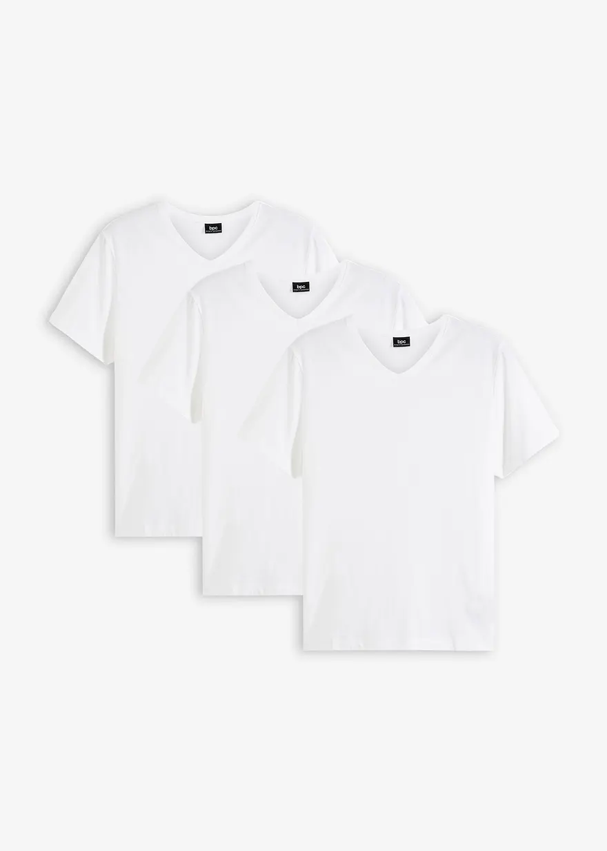 T-Shirt mit V-Ausschnitt (3er Pack)