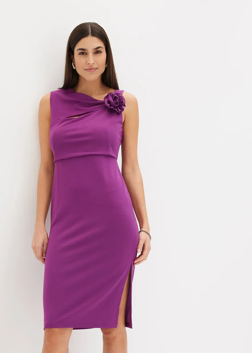 Etui-Kleid mit Blumen-Applikation