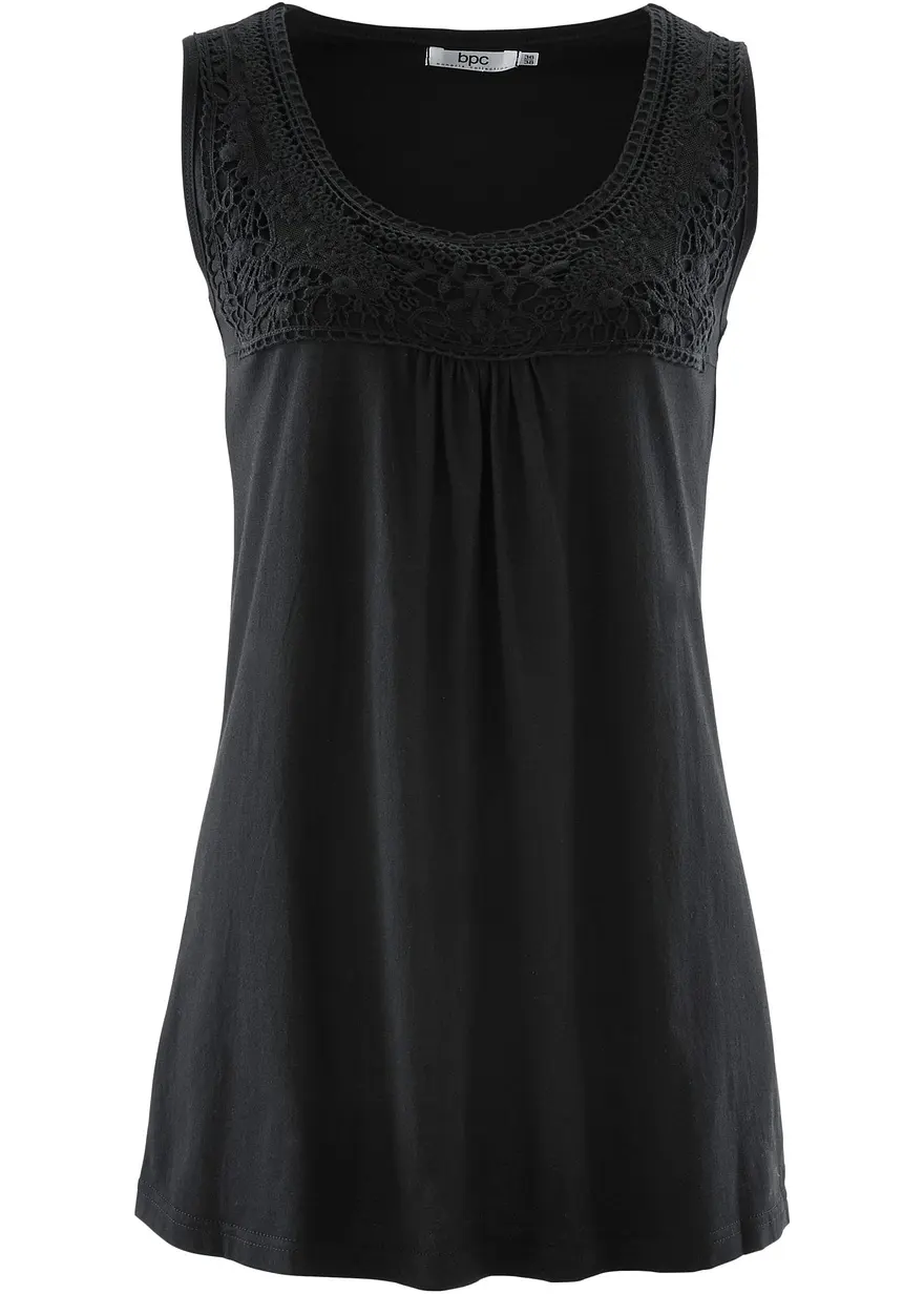 Baumwoll Longtop mit Spitze