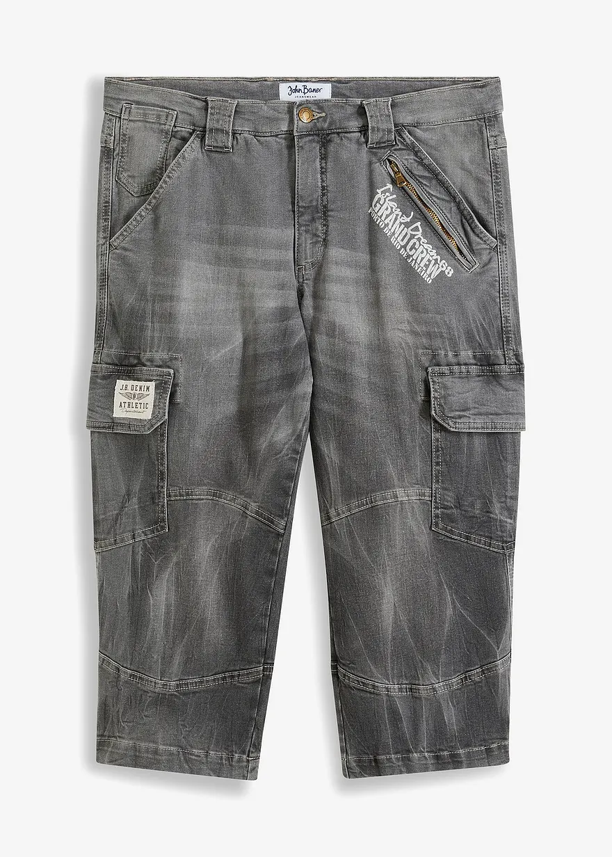 3/4-Jeans mit Cargotaschen, Realaxed Fit