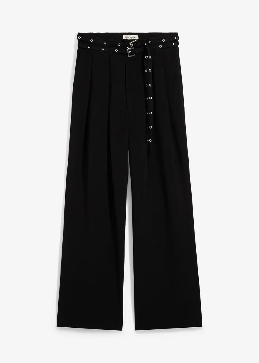 Bundfaltenhose aus fließender Viskose