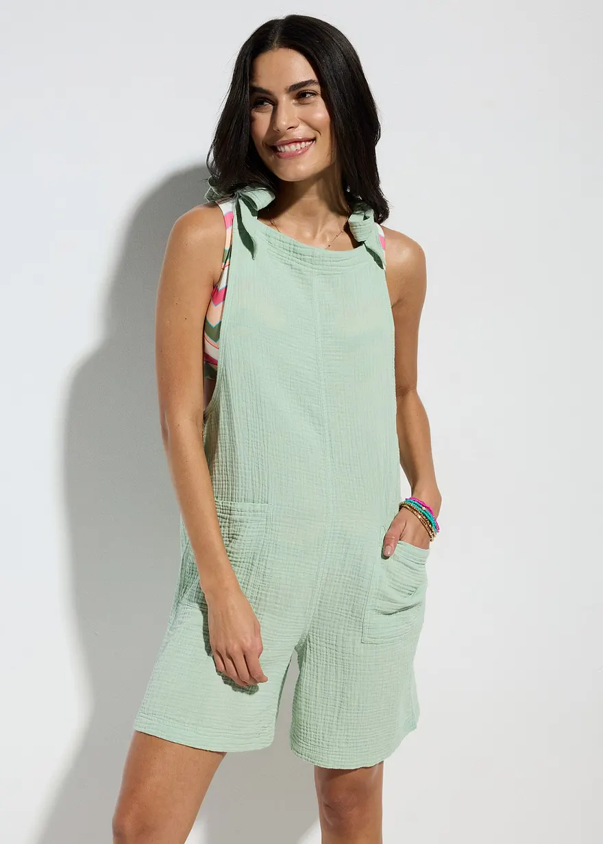 Strandjumpsuit aus luftigem Musselin