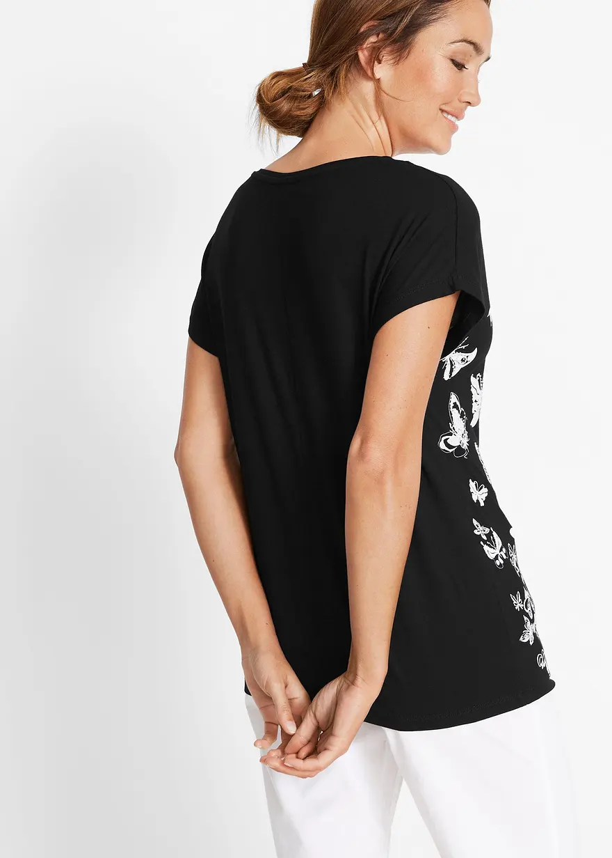 T-Shirt mit Viskose-Anteil, bedruckt