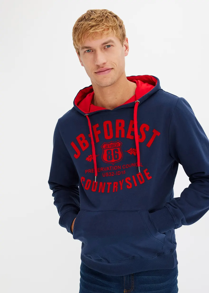 Kapuzensweatshirt mit Flockprint