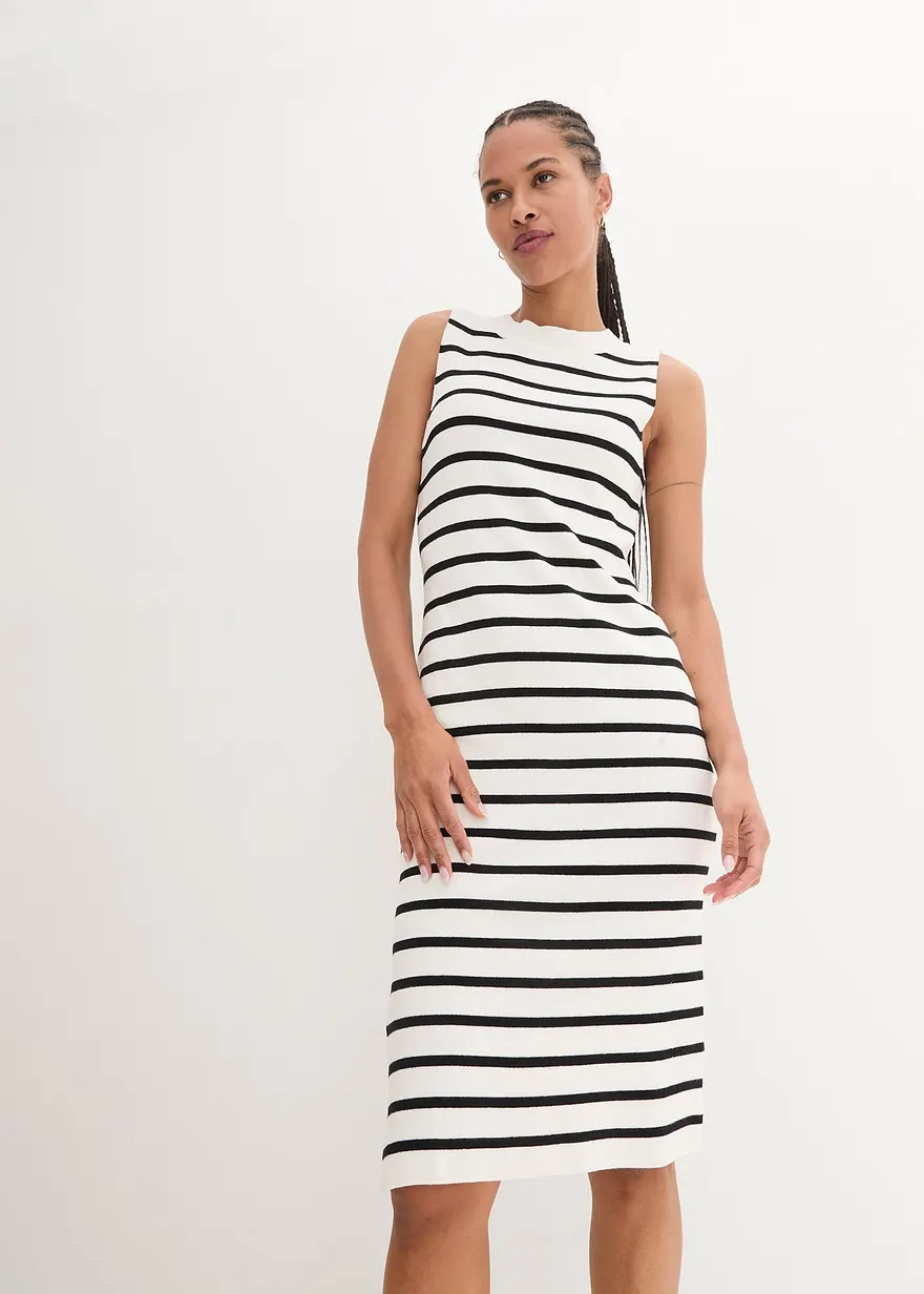 Leichtes Feinstrick-Kleid, gestreift