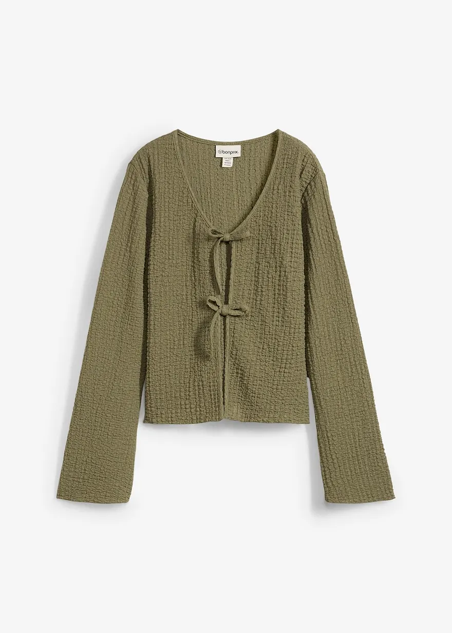 Shirtjacke aus strukturiertem Crêpe