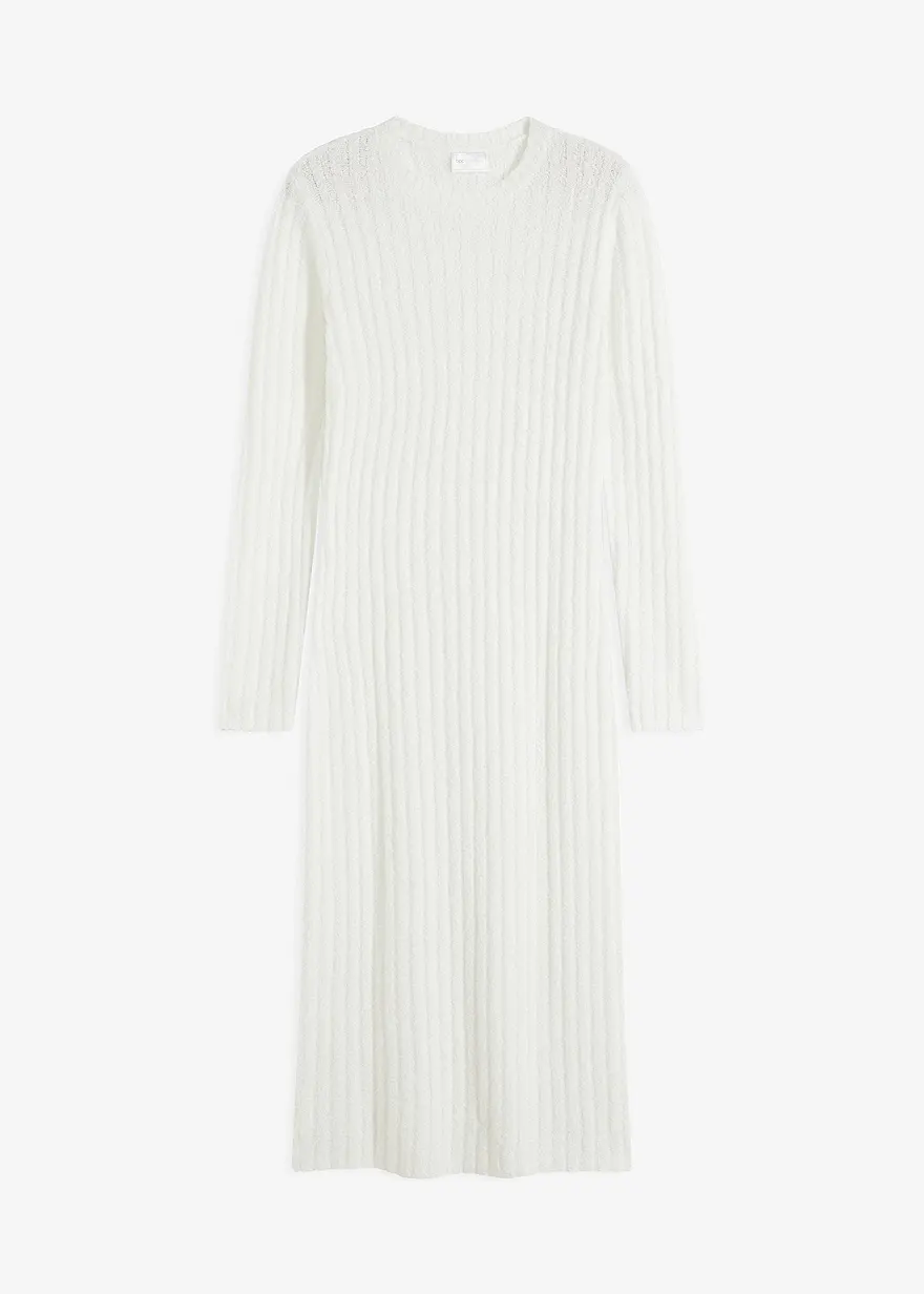 Geripptes Strickkleid