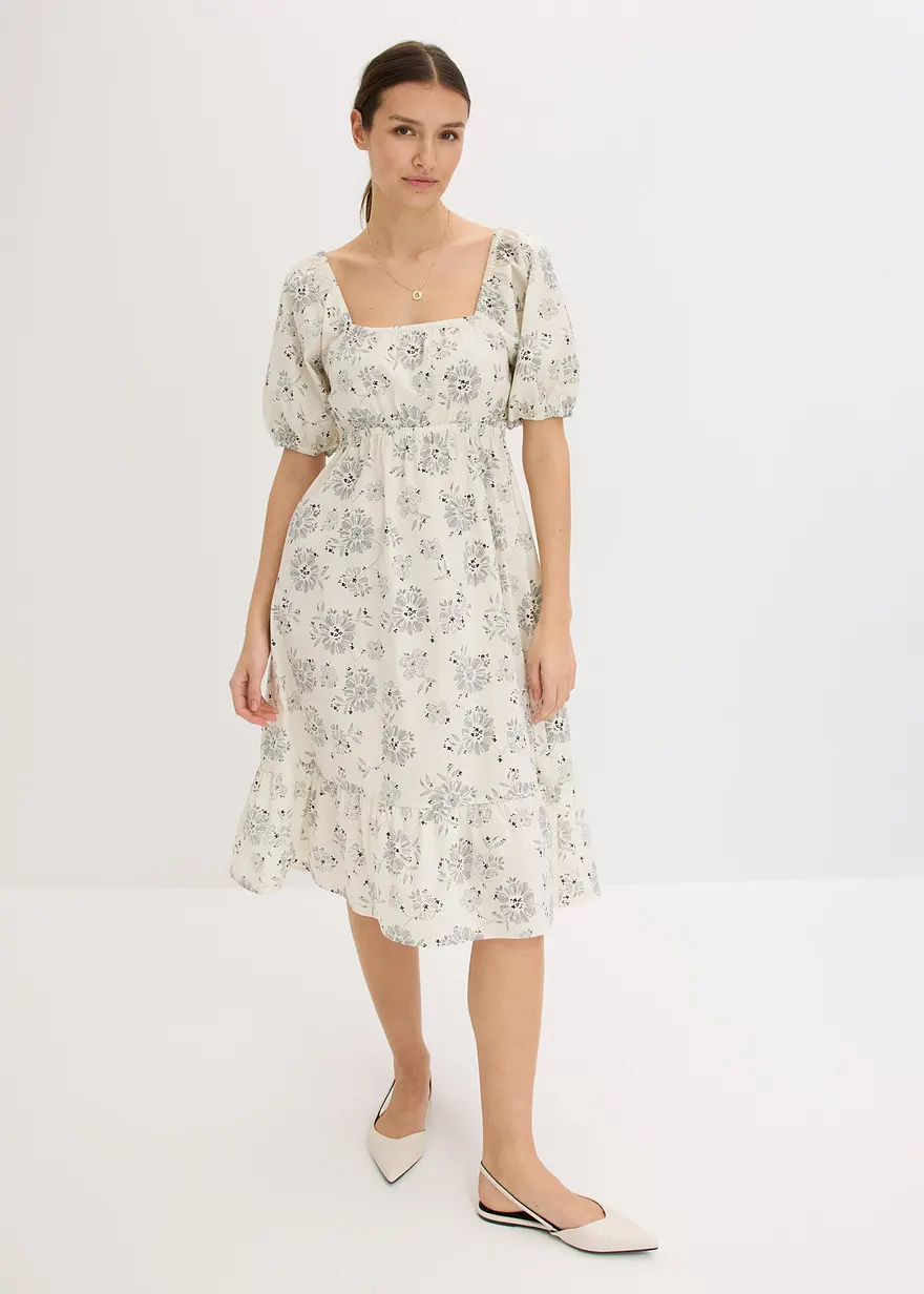 Midikleid mit Puffärmeln