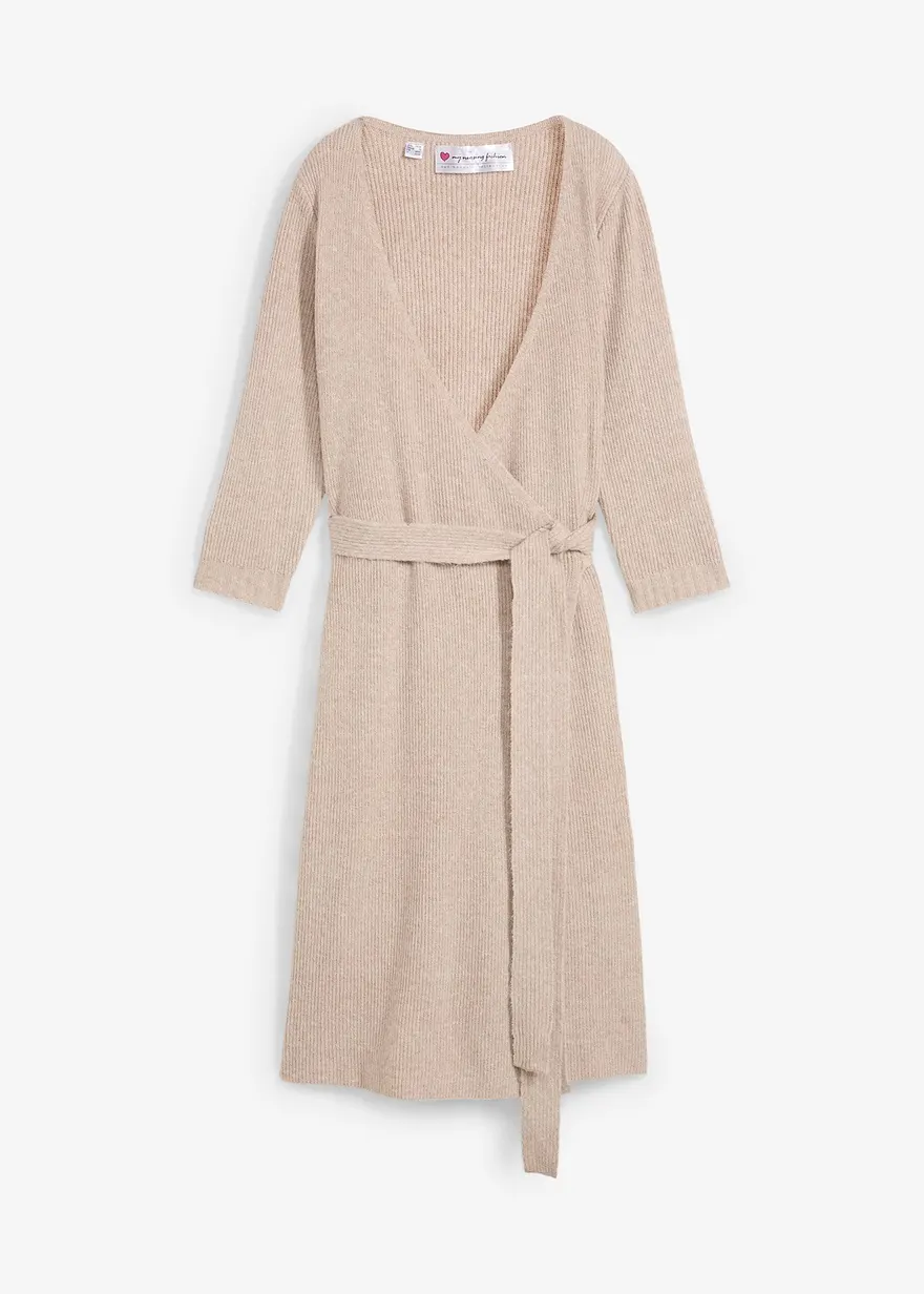 Superweiches Umstands- und Stillstrickkleid mit 3/4 Ärmeln