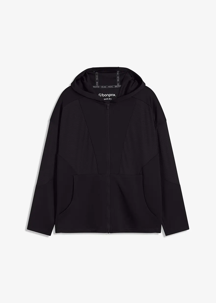 Funktions-Sportjacke mit transparentem Mesh, oversized