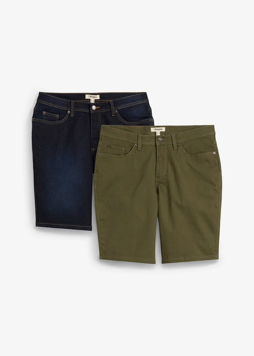 Stretch-Jeans-Bermuda, Regular Fit (2er Pack)