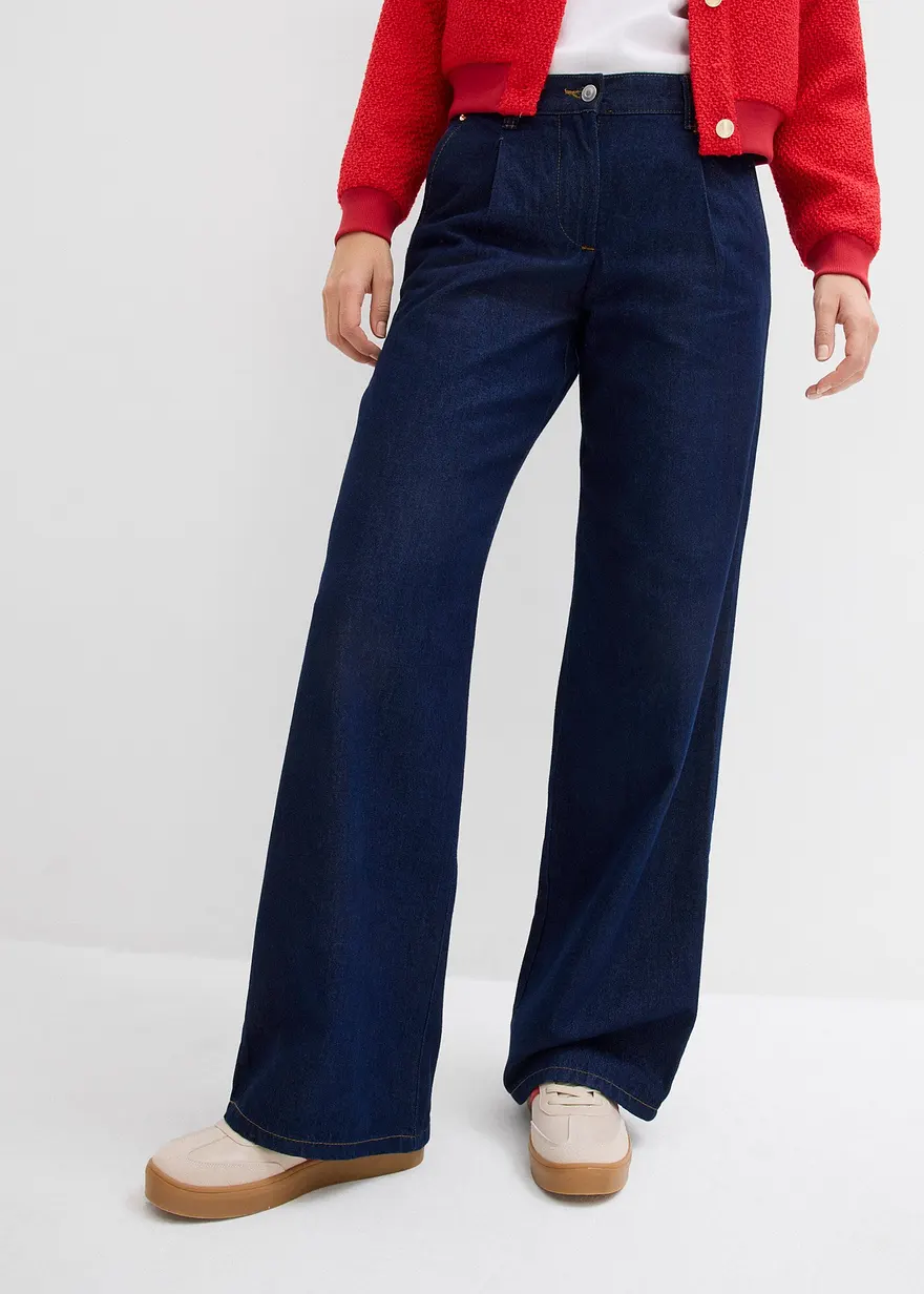 Wide-Leg-Jeans, Mid Waist