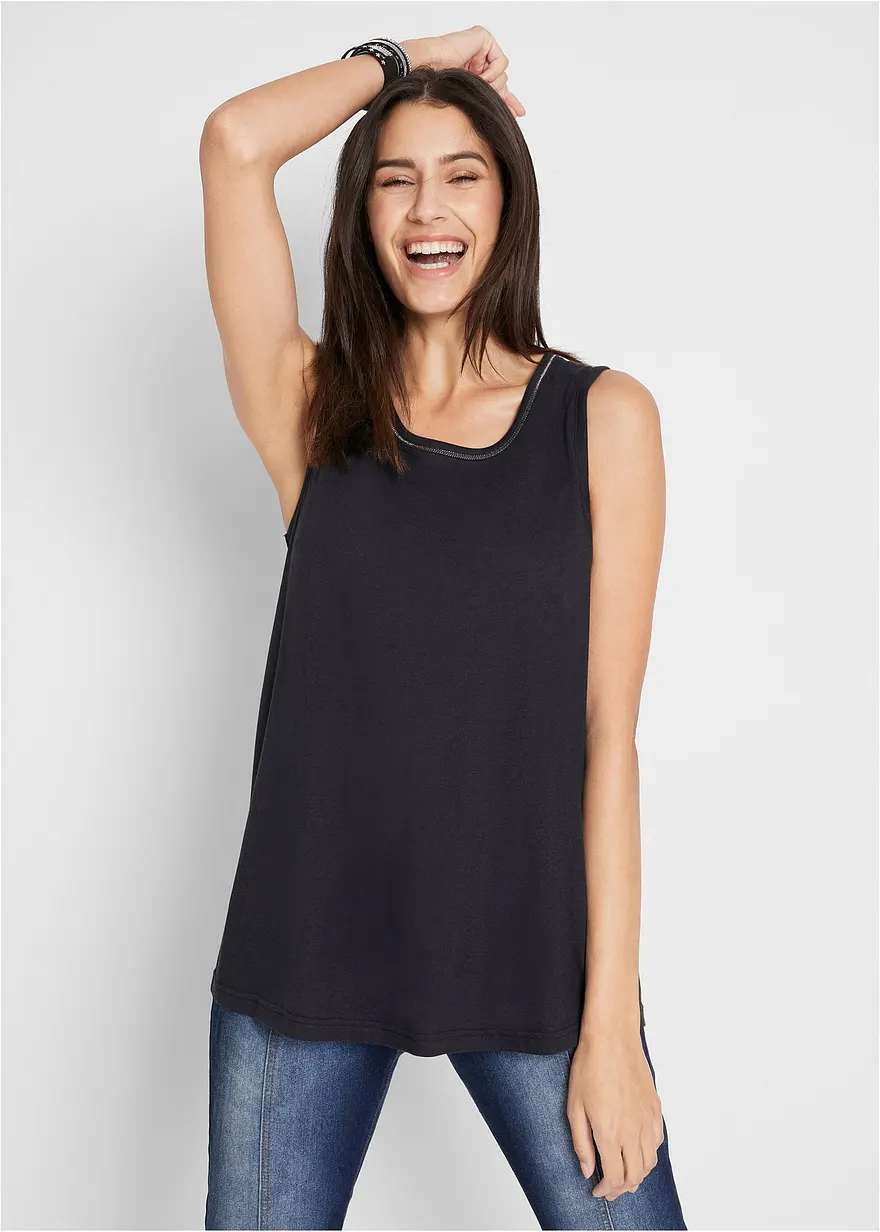 Long-Top aus softem Viskose-Mix