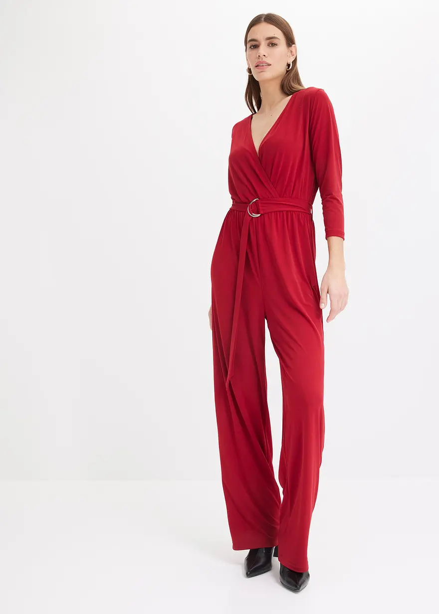 3/4-Arm Jumpsuit mit Gürtel