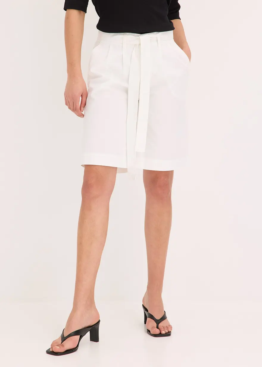 Twill-Shorts mit Bindegürtel