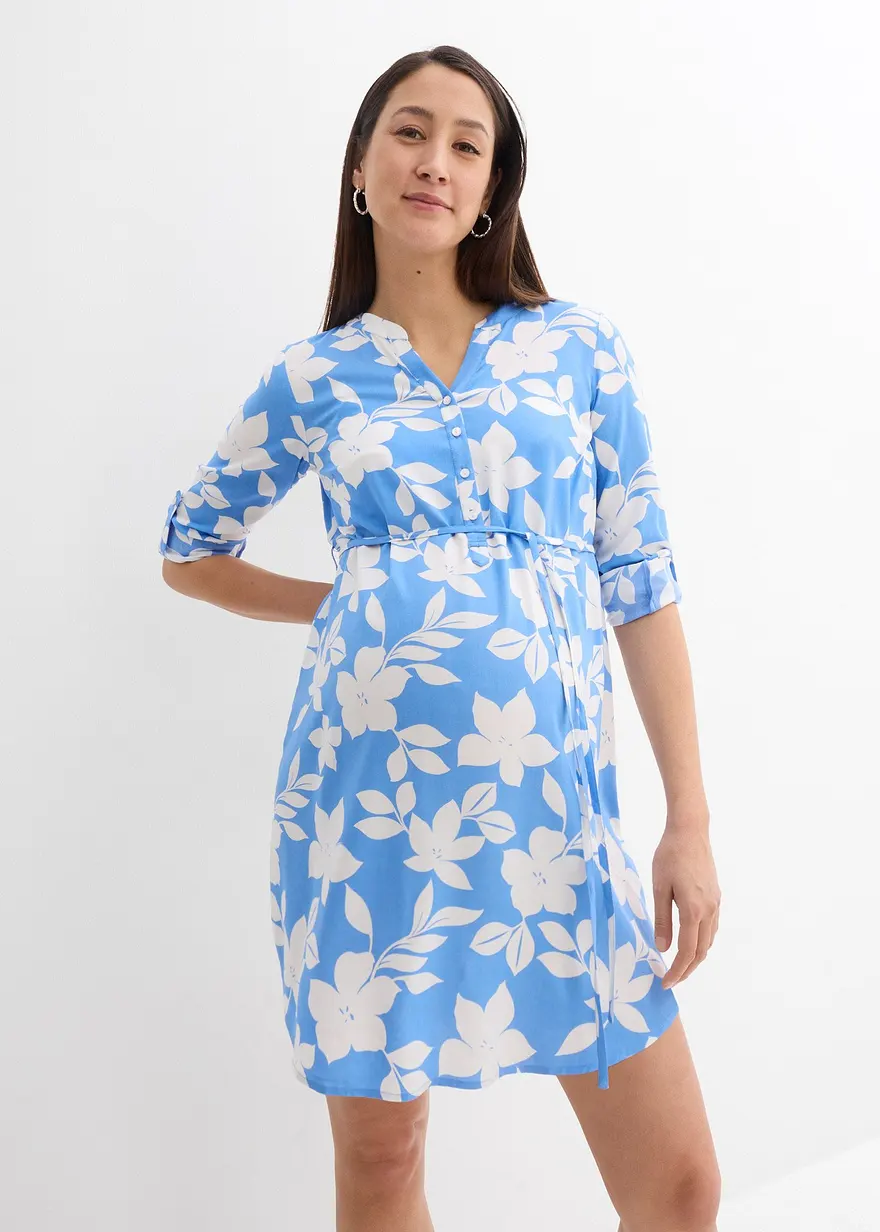 2-in-1 Umstands- und Stillblusenkleid aus fließender Viskose