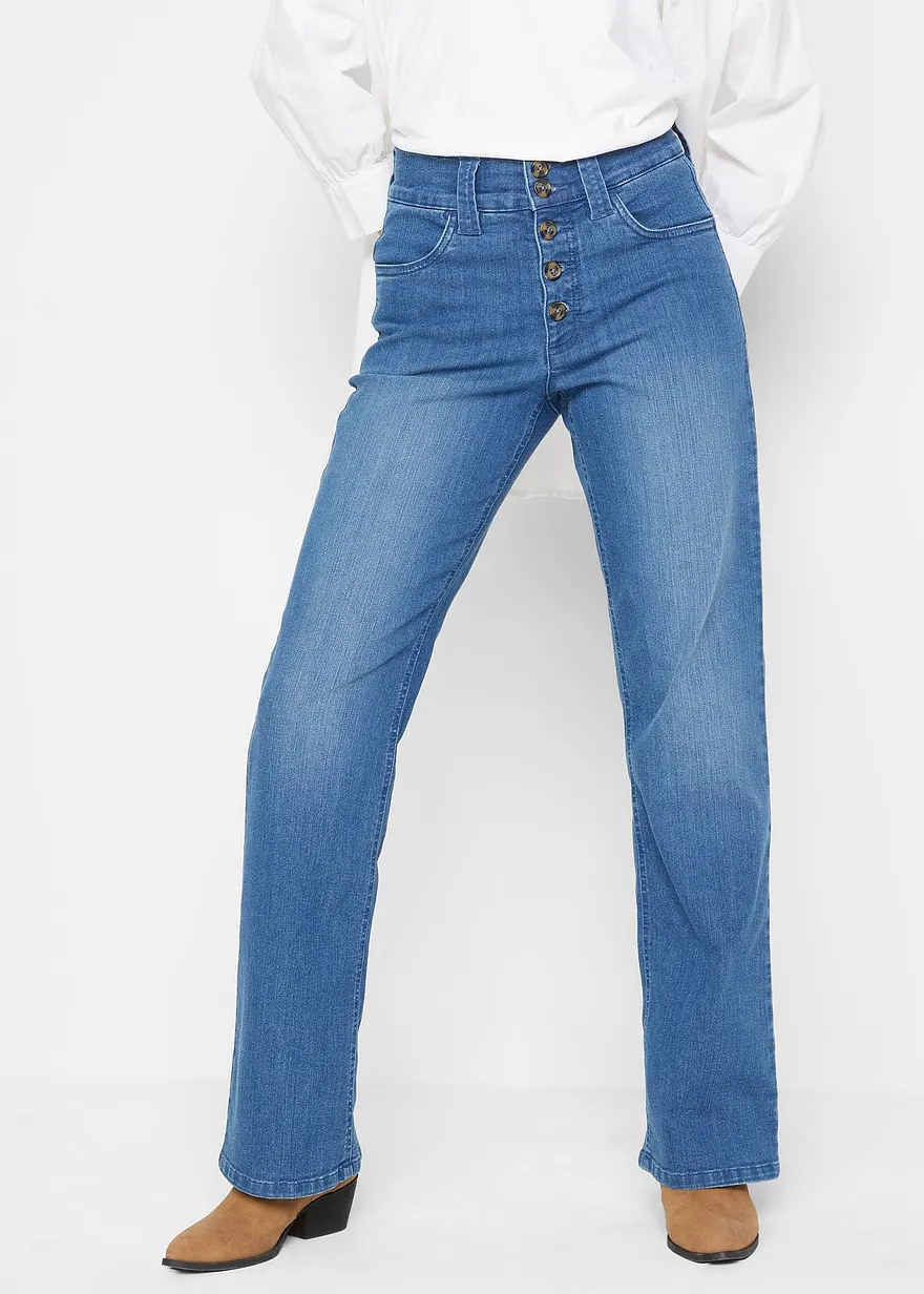 Straight-Jeans High Waist, Stretch