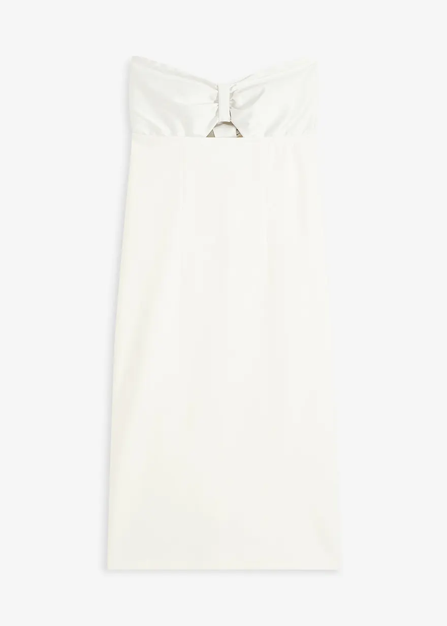 Bandeau-Kleid mit glänzendem Satin