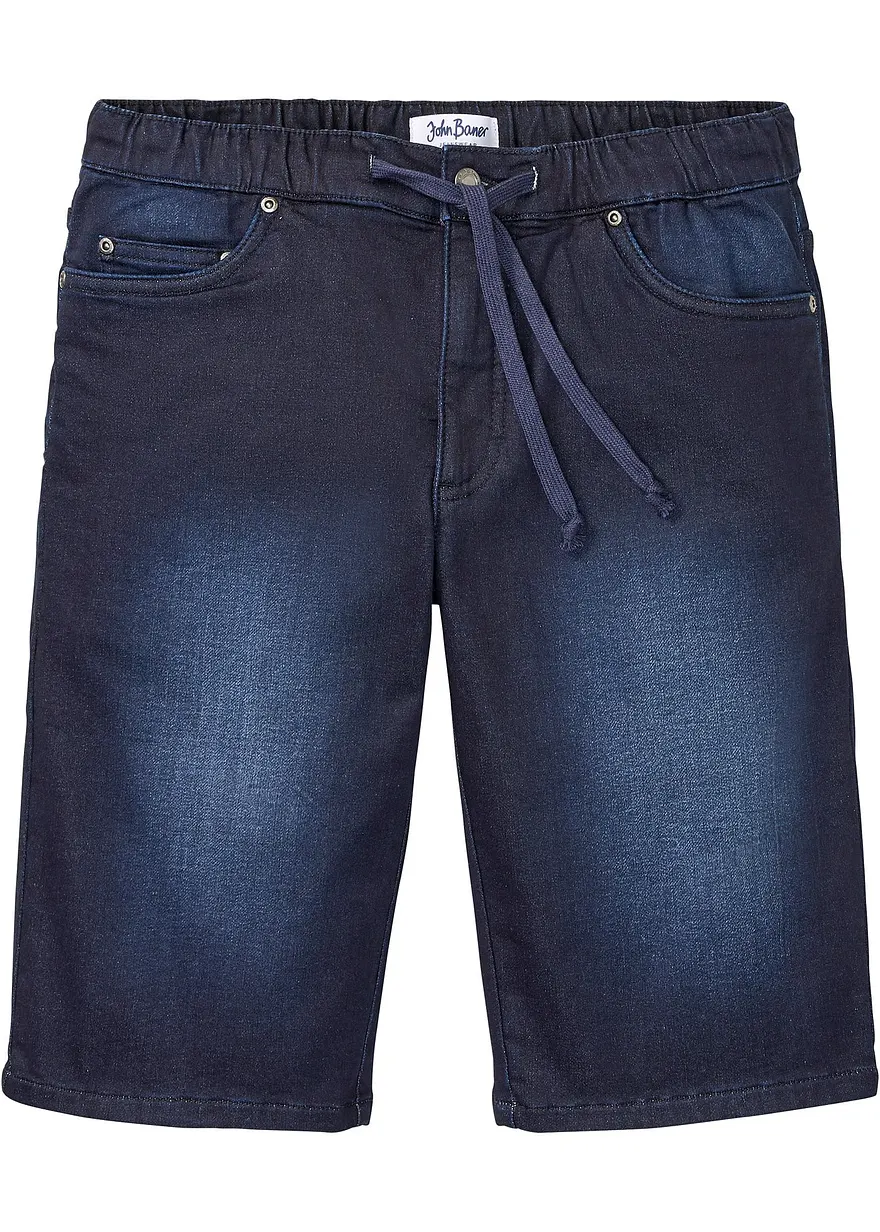 Sweat-Jeans-Bermuda mit Komfortschnitt, Regular Fit
