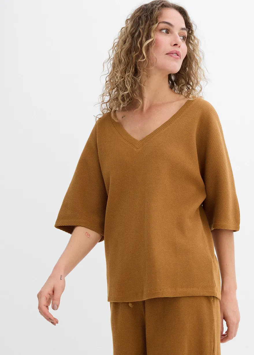 Strukturshirt aus reiner Baumwolle