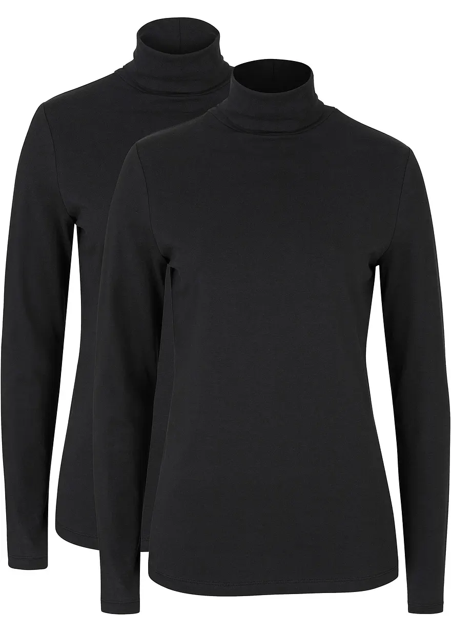 Langarmshirt mit reiner Bio-Baumwolle (2er Pack)