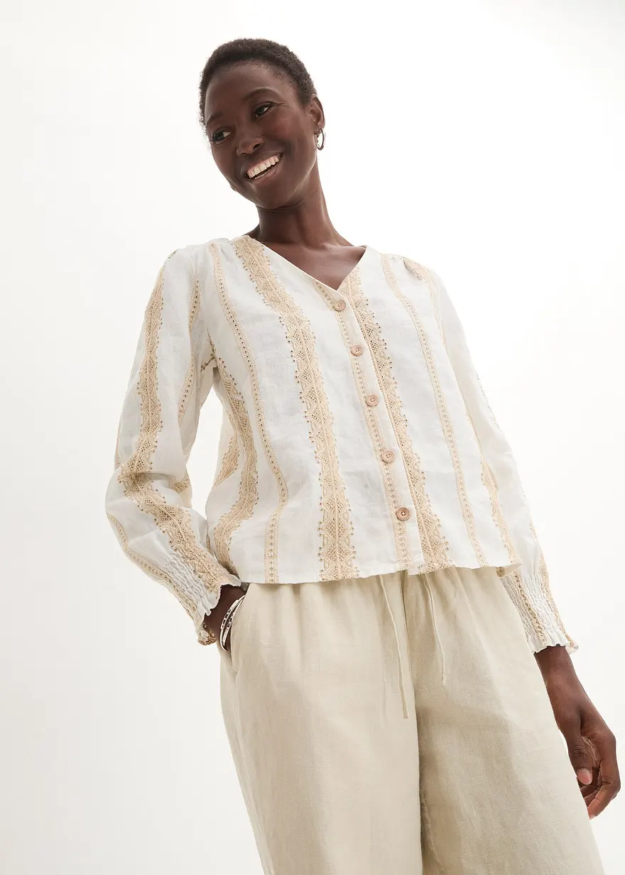 Bluse aus reinem Leinen
