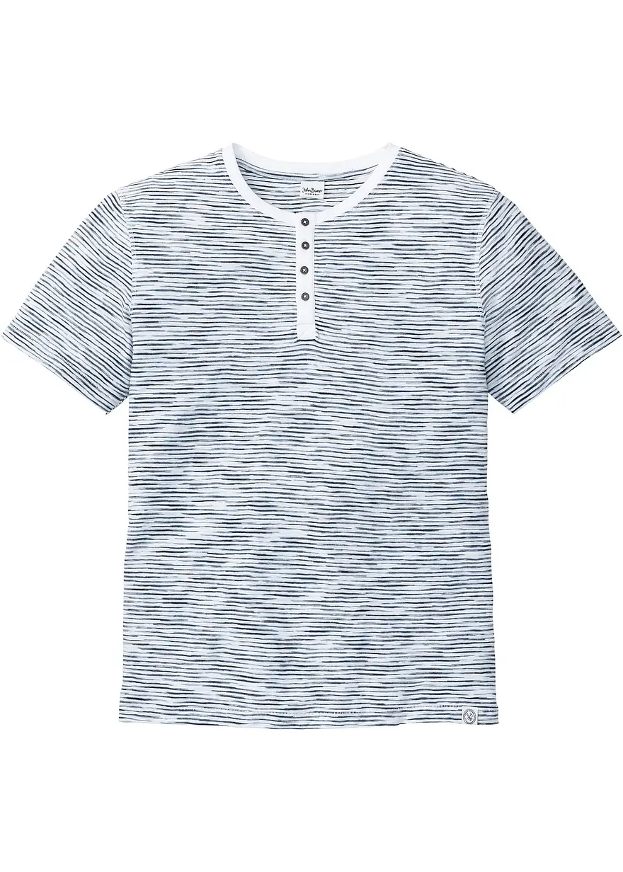 Henleyshirt, aus reiner Baumwolle, Kurzarm