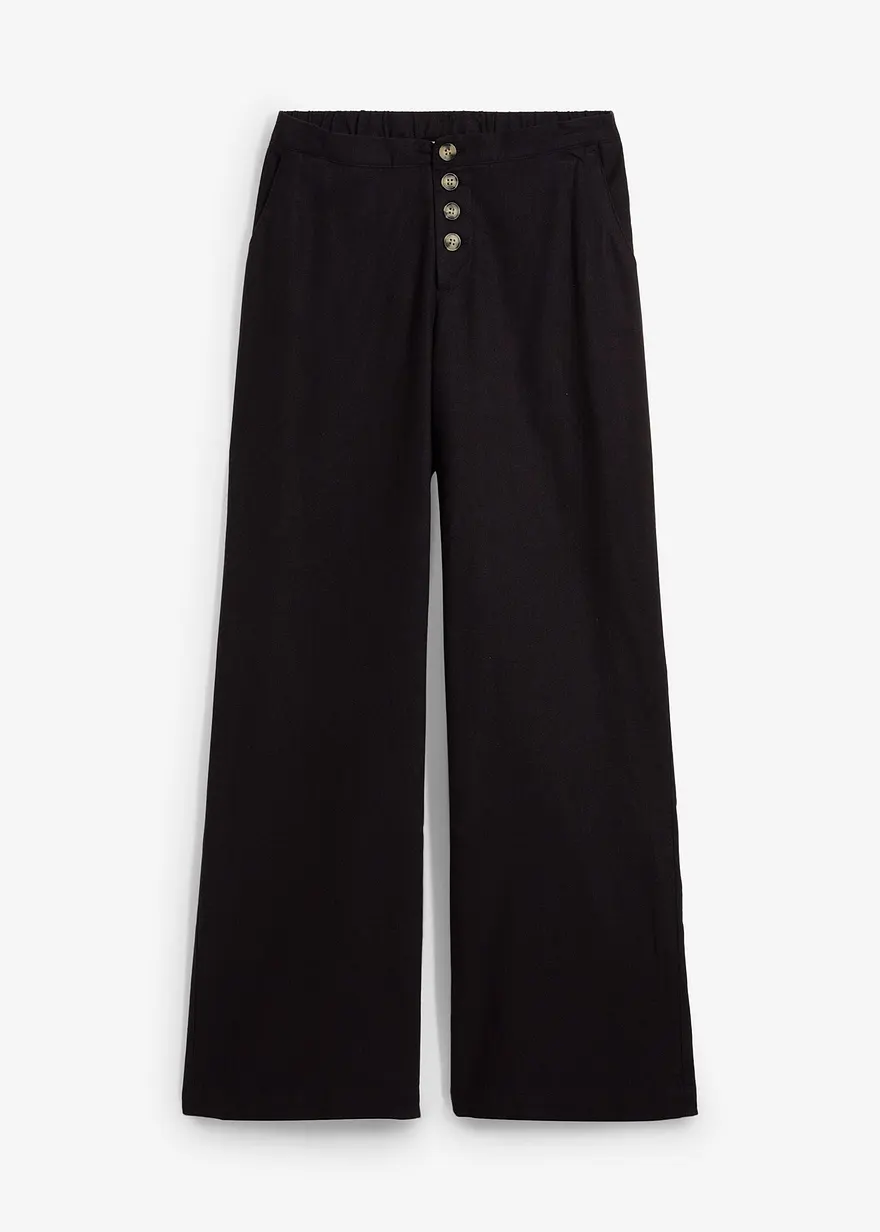 Palazzo-Hose mit Leinen mit extra langem Bein