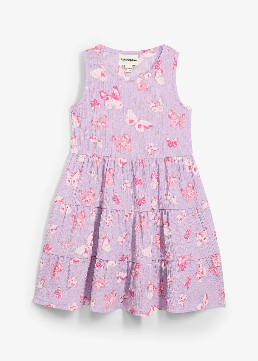 Jerseykleid aus strukturiertem Crinkle