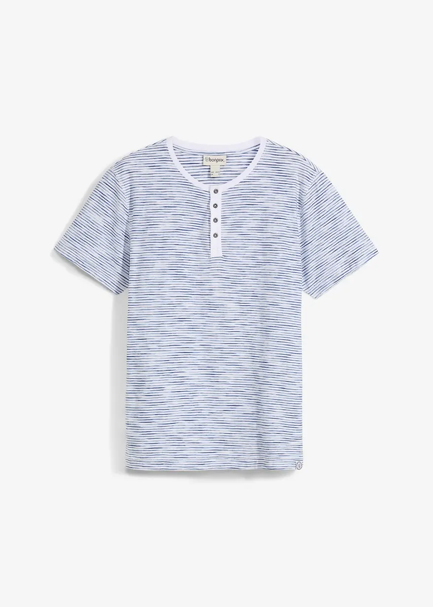 Henleyshirt, aus reiner Baumwolle, Kurzarm