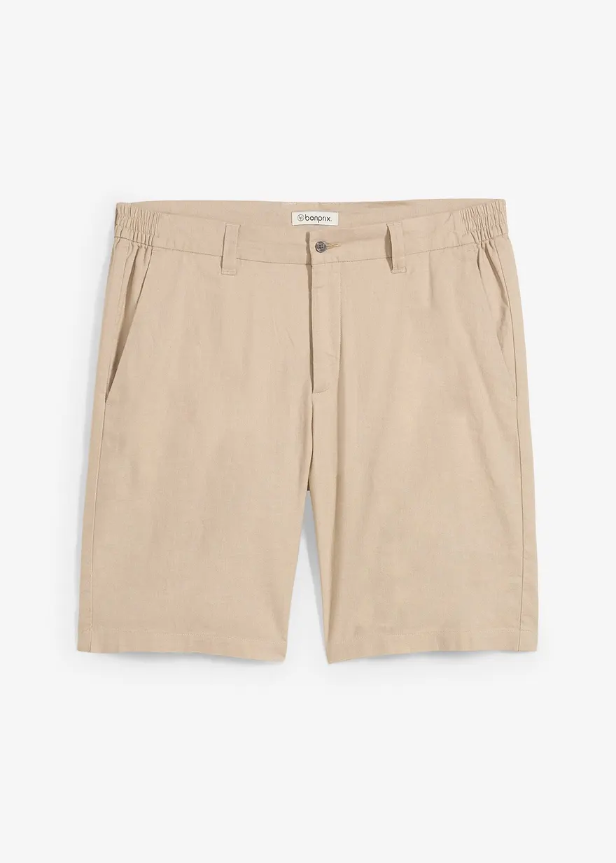 Regular Fit Chino-Bermuda mit Leinen