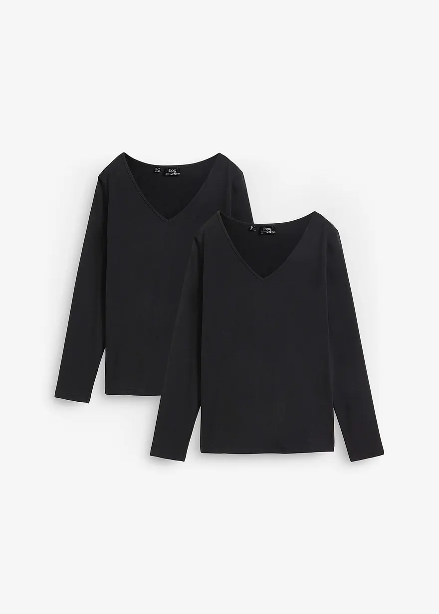 Figurbetontes Langarmshirt (2er Pack)