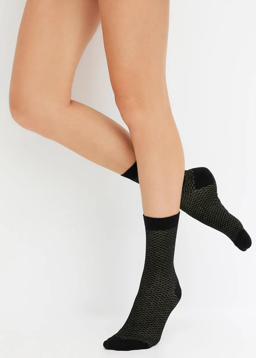 Socken mit Glitzergarn mit Bio-Baumwolle (4er Pack)