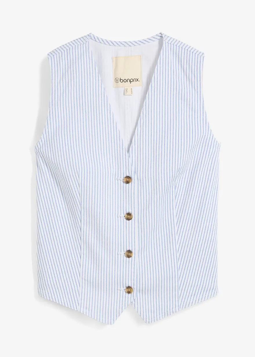 Jeansweste, gestreift
