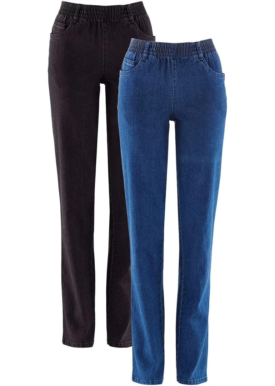 Straight Jeans, Mid Waist (2er Pack)
