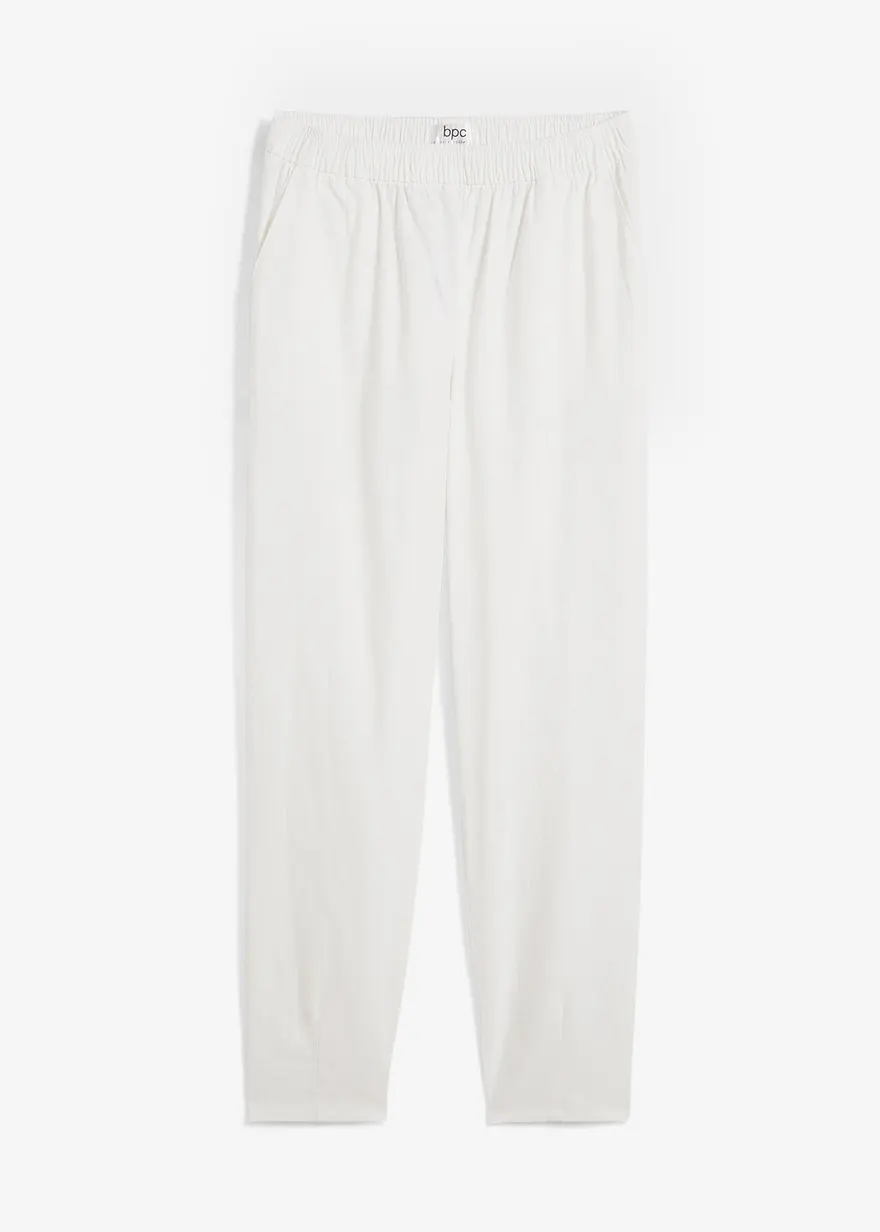 Hose aus Baumwoll-Leinen-Mix, High-Waist