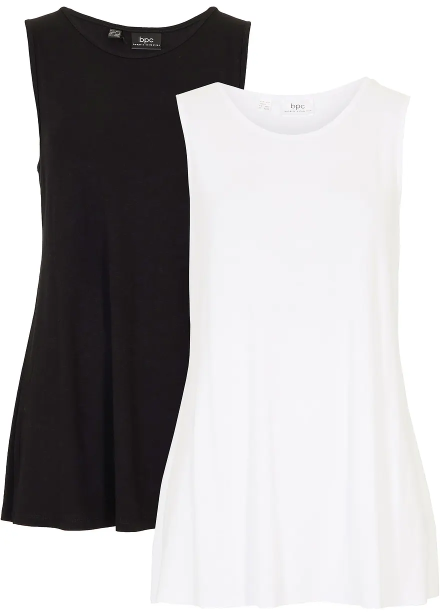 Long-Top aus softer Viskose, 2er- Pack