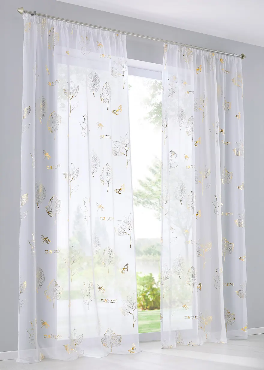 Gardine mit Glanz Druck (1er Pack)