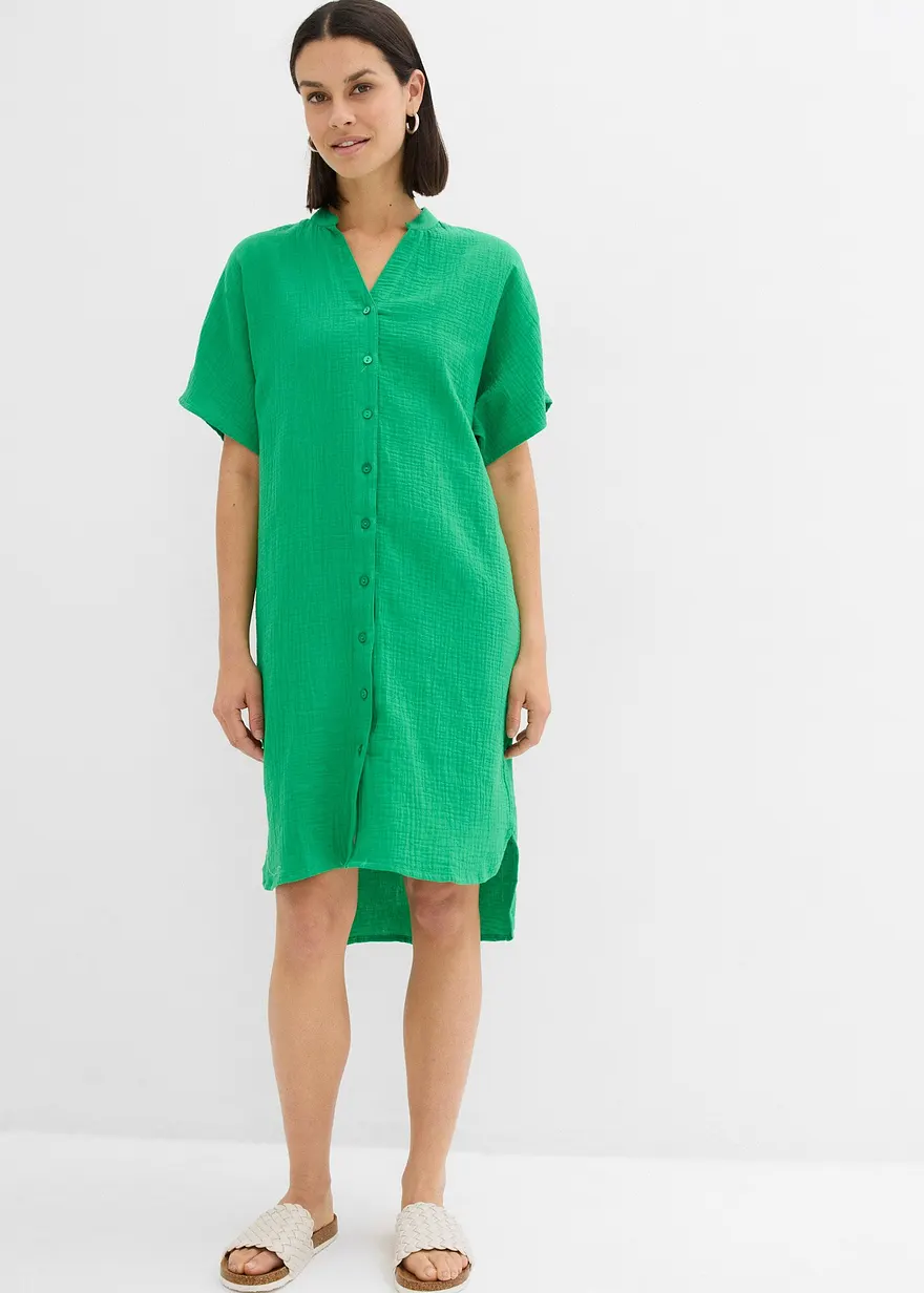 Hemdblusenkleid aus reiner Baumwolle