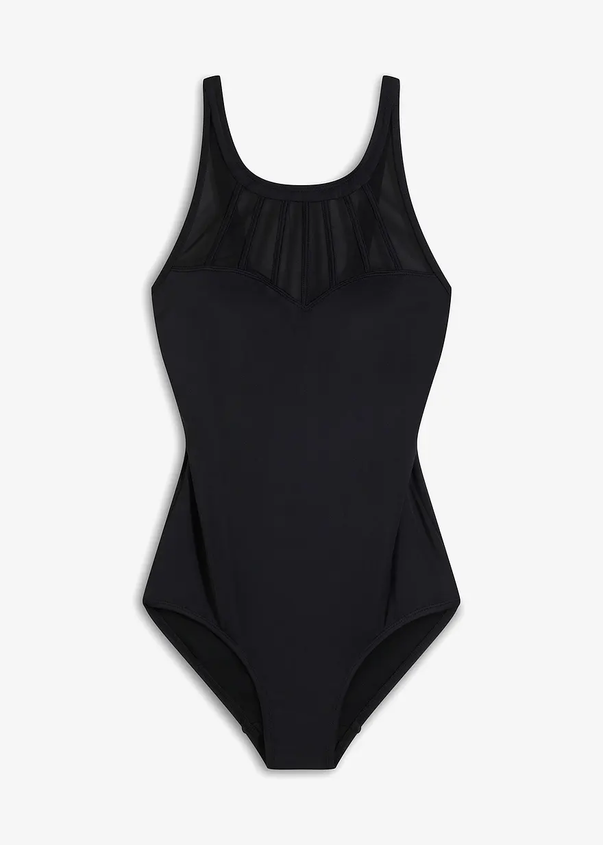Medium Shape-Badeanzug mit transparentem Mesh