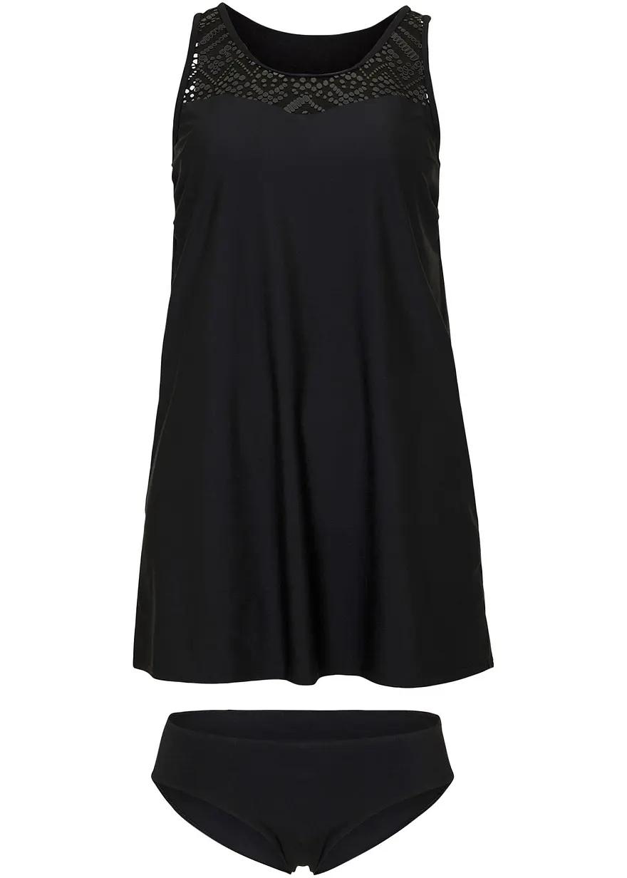 Schnelltrocknender Long-Tankini (2-tlg.Set) mit Spitze