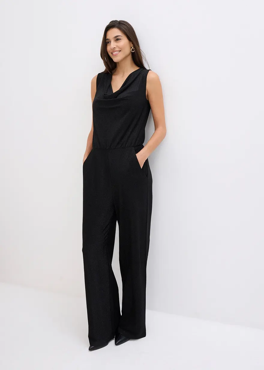 Jumpsuit mit Glitzerelementen