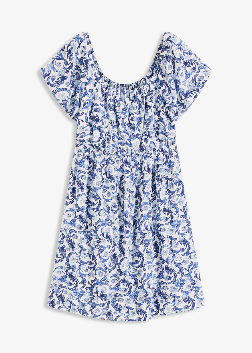 Minikleid mit Raffungen aus strukturierter Viskose